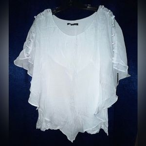 Plus size white dress shirt